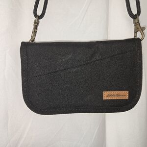 Eddie Bauer Black Travel Crossbody Canvas Mini Bag